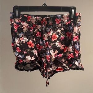 Hollister Black Floral Shorts
